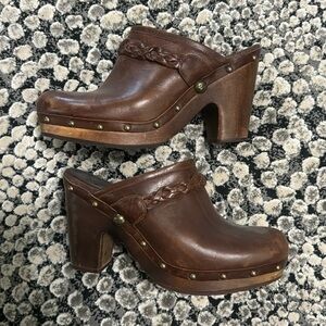 Ugg Genuine Leather and Sherpa Clogs